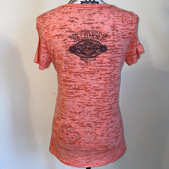 Harley-Davidson Motorcycles Women’s V-Neck Embellished Tee Shirt Size Medium - Picture 7 of 11